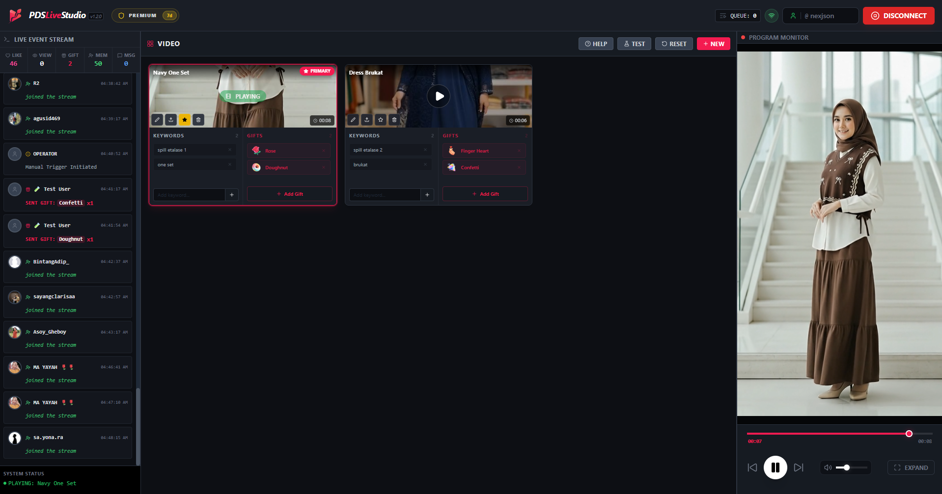PDS Live Studio Application Mockup